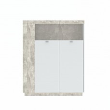 Kumode SIENA 2D, Balts/Pelēks betons
